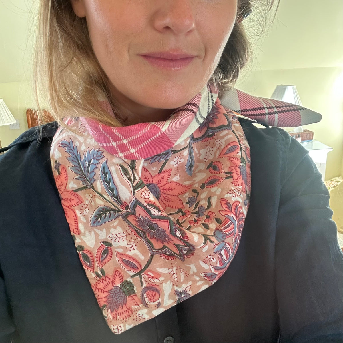 Breast Cancer Tartan Scout Scarf