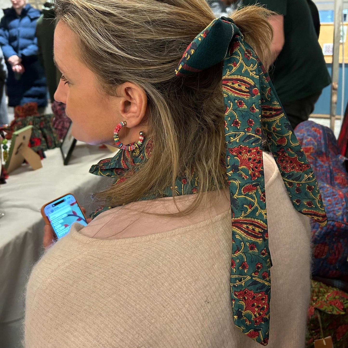 Welsh National tartan hair bow