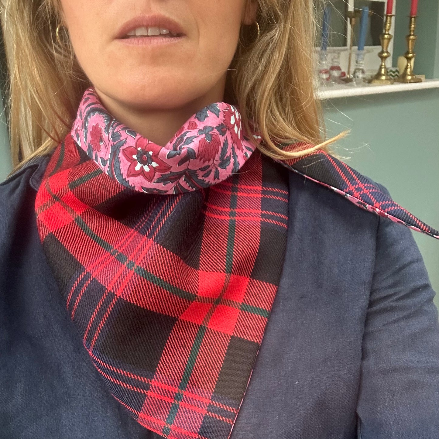 Brown Tartan Scout Scarf
