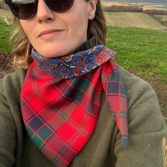 Robertson Red Modern Tartan Scout Scarf