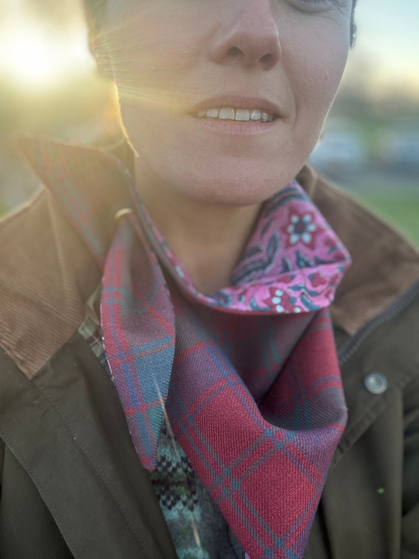 Robertson Red Muted Tartan Scout Scarf