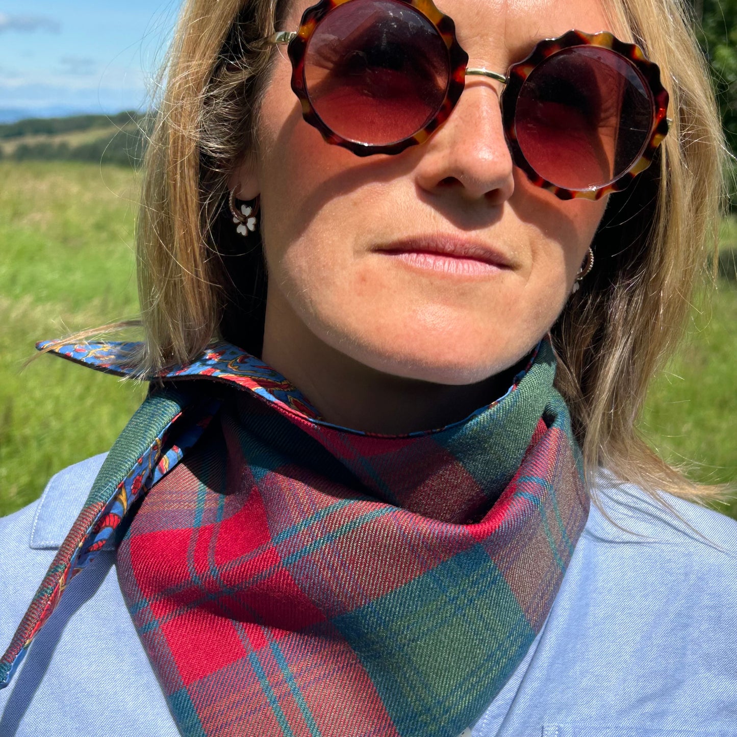 Lindsay Muted Tartan Scout Scarf