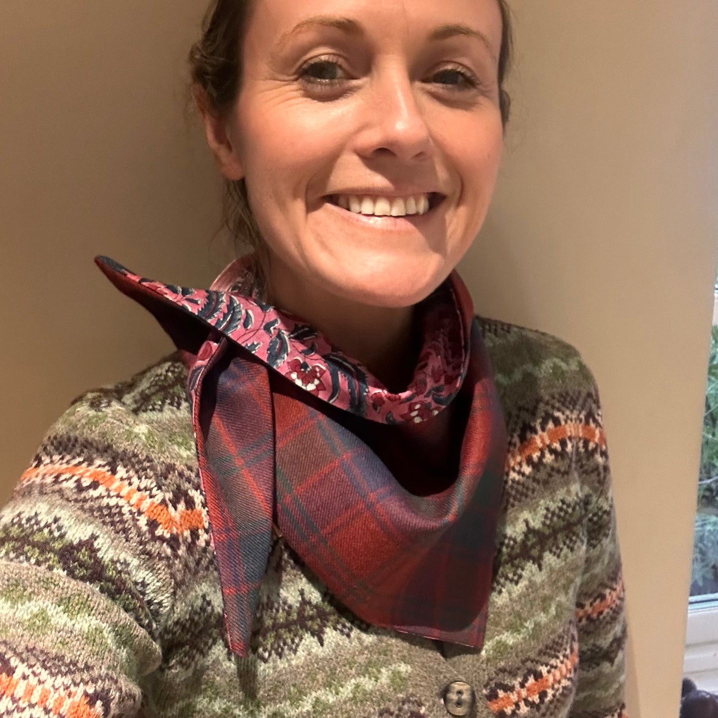 Robertson Red Muted Tartan Scout Scarf