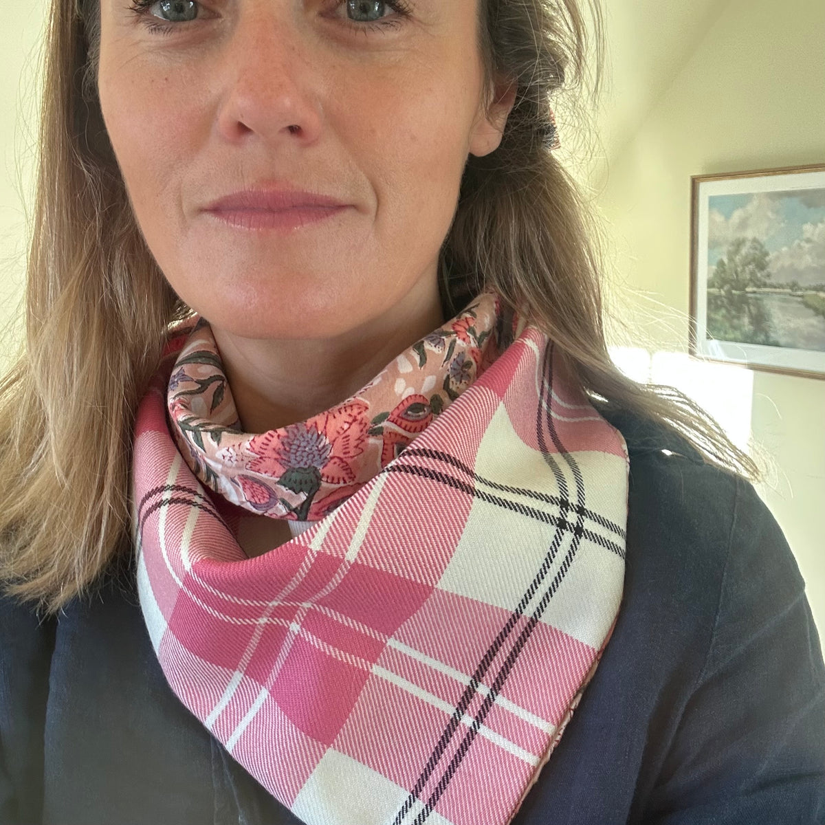 Breast Cancer Tartan Scout Scarf