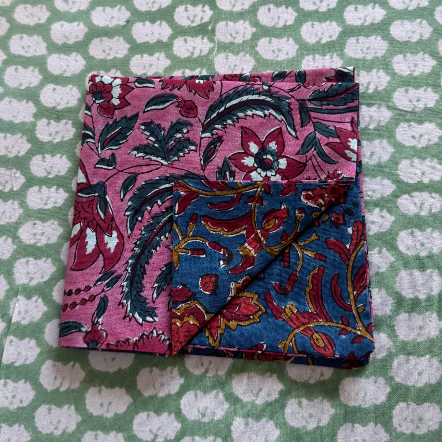 Handkerchief- Blue & pink