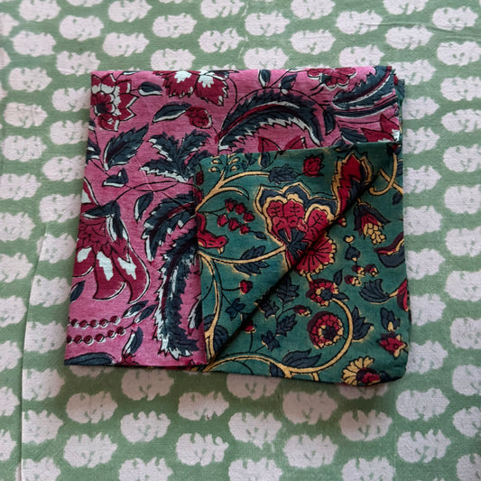 Handkerchief - Pink & teal