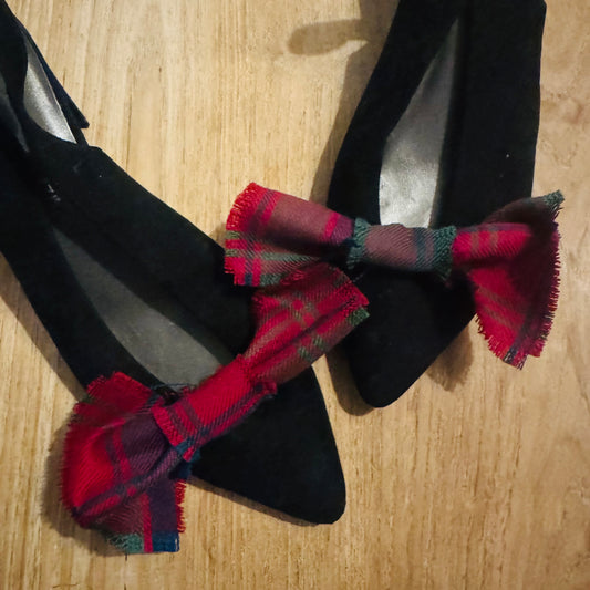 Robertson Red Muted Tartan Shoe Clips